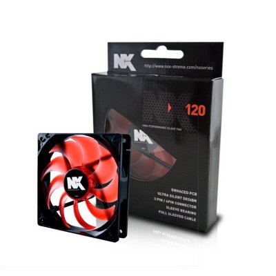 Nox Ventilador Caja Serie Nx 12cm Rojo